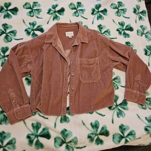 American Eagle semi cropped, corduroy collared jacket